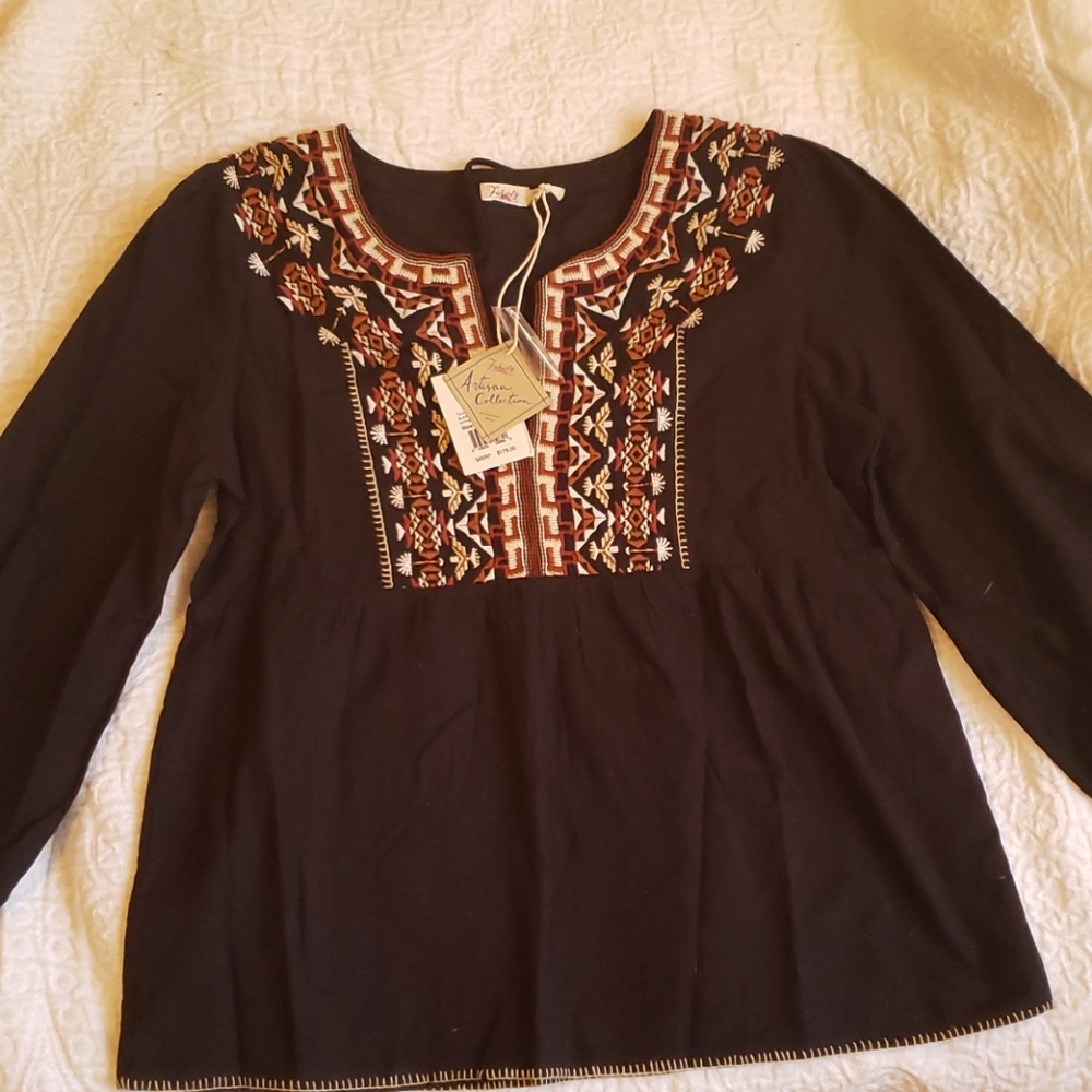 Flaherty Embroidered Tassel Top